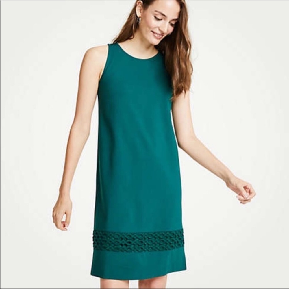 Ann Taylor green shift dress, size 2